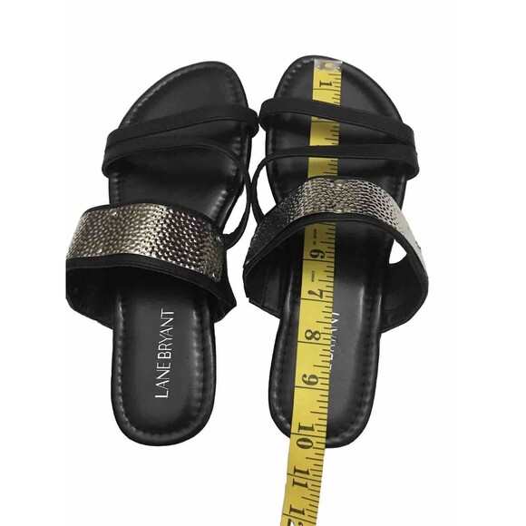 Lane Bryant Women’s Sandals Slide Black/Silver  Color Size 9W - Picture 4 of 6